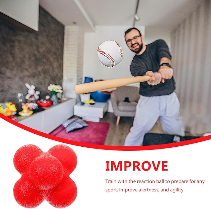 PRETYZOOM Hexagonal Reaction Ball Small Silicone Reaction Training Ball for Speed and Agility Improvement