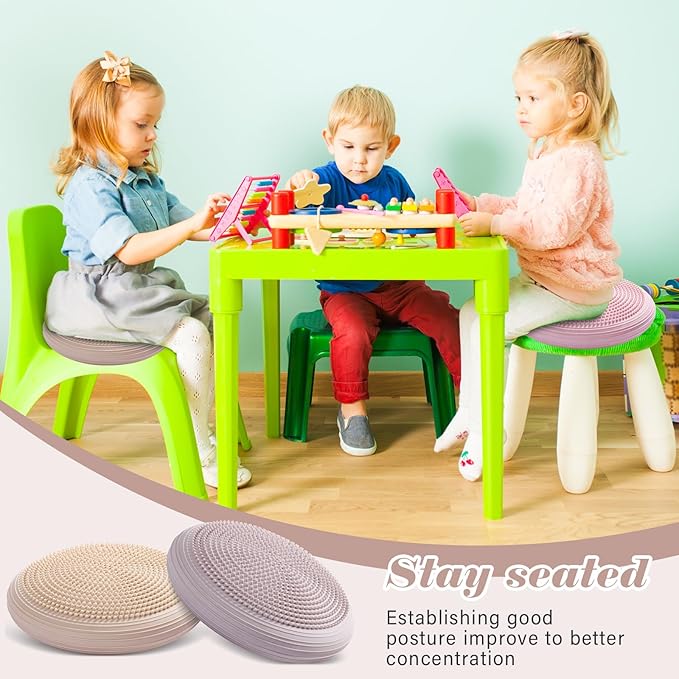 Libima 4 Pcs Wiggle Seat Inflated Wobble Cushion for Sensory Kid 13 Inches Balance Disc Flexible Seating for Classroom Sensory Pad for Chair Wiggle Cushion