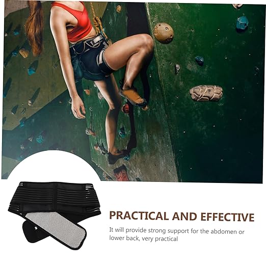 2pcs Portable Adjustable Elastic Self-heating Magnetic Therapy Lumbar Support Belt Xl Black for Back Rehabilitation and Joint Support Materials