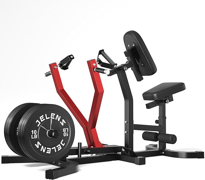 RM01 Seated Row Machine, Back Exercising Equipment Plate Loaded, Chest Supported T-bar Row Machine with Independent Arms, Back Machine Home Gym for 400LBS Capacity Gym Equipment