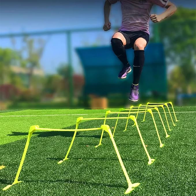 Adjustable Athletic Jumping Hurdles for Kids, Lightweight Portable Agility Speed Hurdles, Sports Workout Training Equipment Set with Carry Bag (Color : 5 PCS)