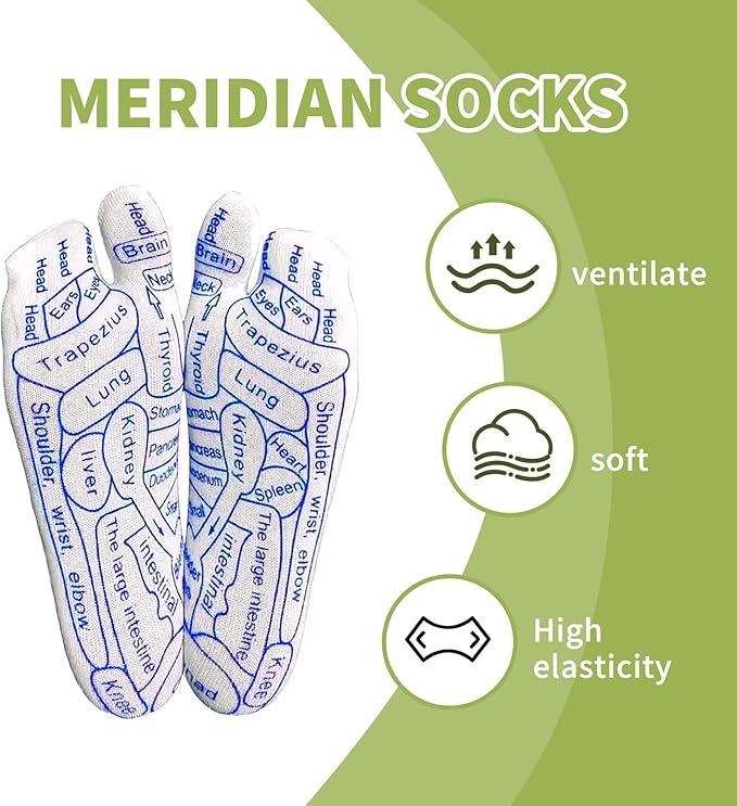 Reflexology Socks with Massage Tool - Reflexology Socks Set with Trigger Point Massage Tool,Foot Pain Relief Remedy for Foot Massage,Acupressure Socks with Tool of (Women's Emerald Green-8PCS)