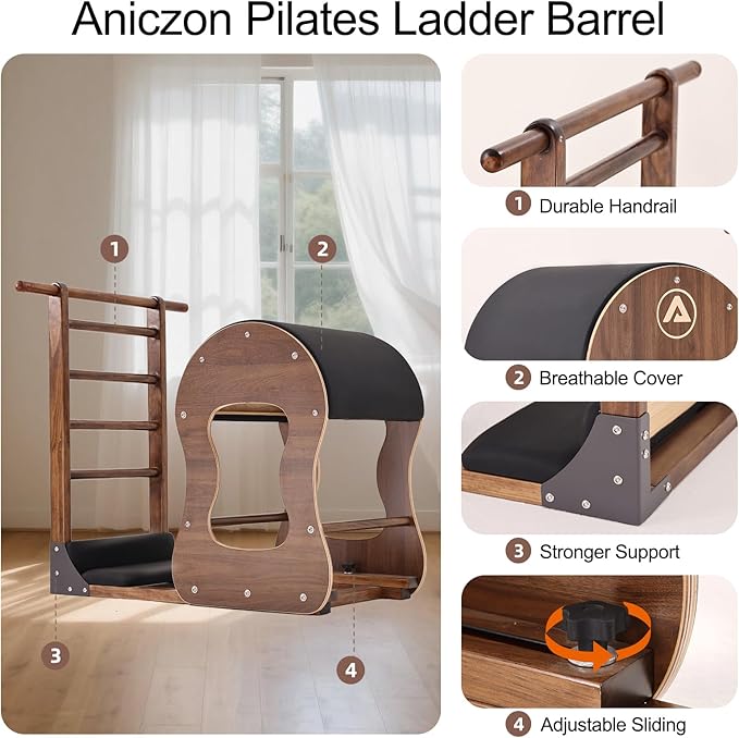 Ladder Barrel, Pilates Exercise Equipment for Building Strength and Flexibility, Strength-Training Tool, Workout Equipment for Home Pilates Gym or Studio Use