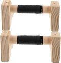 Veemoon Wood Push up Bars Parallel Parallettes Stands Beech Wood Non-slip Fitness Workout Equipment for Home Strength Training and Calisthenics (2pcs, 30cm)