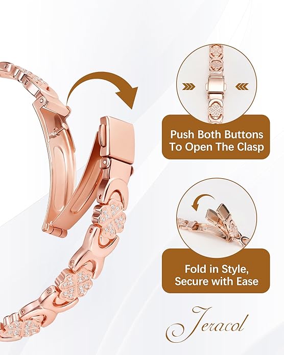 Copper Bracelet & Ring for Women, Ultra Strength Magnetic Bracelet with 3800 Gauss Magnets, Four-Leaf Clover & Infinity Heart Symbol & Crystal, Adjustable Tools and Jewelry Gift Box