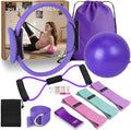 Pilates Equipment 15" Pilates Ring Plus, Pilates Kit for Home Workouts, Pilates Essentials Kit for Women with Pilates Ring and Ball Set, Booty Bands, Figure 8 Resistance Band, Yoga Band
