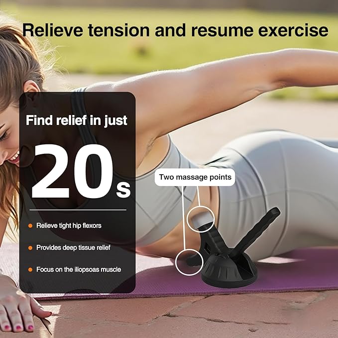 Psoas Release Tool-Hip Hook Psoas Muscle Release Tool Fully Adjustable for Iliacus,Waist Pain Sciatica,Back&Posture Relief,Hip Flexor Release Tool and Trigger Point Massage Tool [Patent Pending]