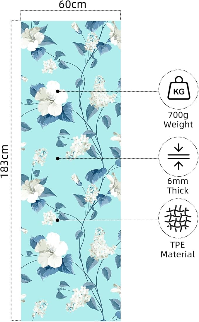 FOLAI Extra Thick Yoga Mat 6mm，pilates mat thick - Non-Slip Exercise Mat for HIIT, Pilates & Home Workouts & Workout with Free Carry Strap