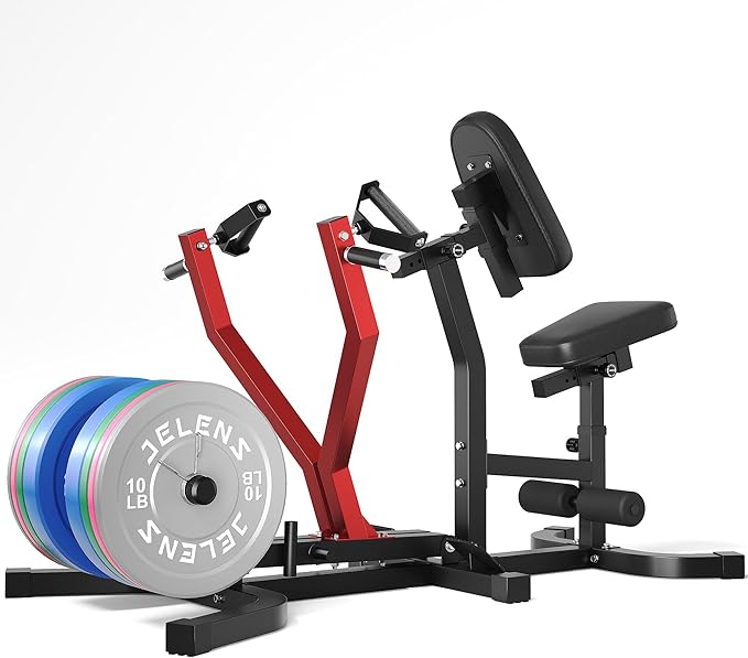 RM01 Seated Row Machine, Back Exercising Equipment Plate Loaded, Chest Supported T-bar Row Machine with Independent Arms, Back Machine Home Gym for 400LBS Capacity Gym Equipment