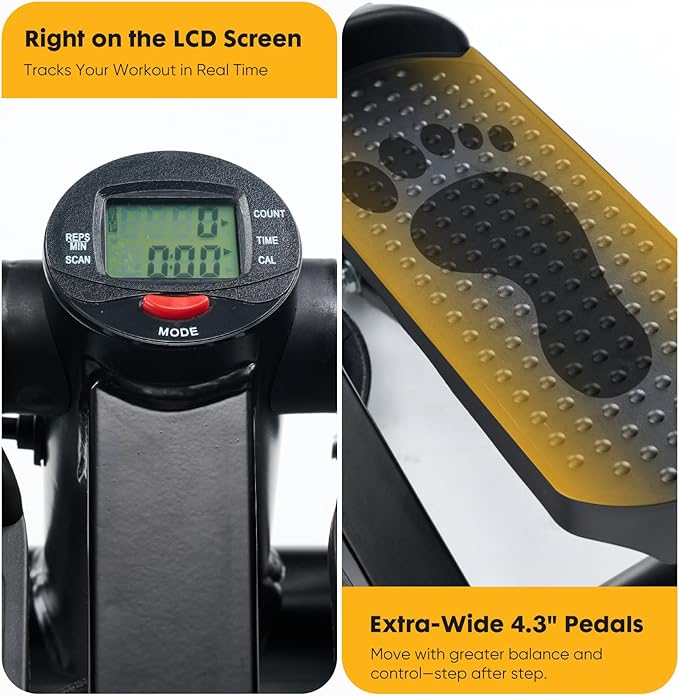 Stair Stepper with Resistance Bands for Home Exercise, Mini Stepper Machine for Indoor Fitness, Portable Home Gym Stepper for Full Body Workout, 300LBS Capacity