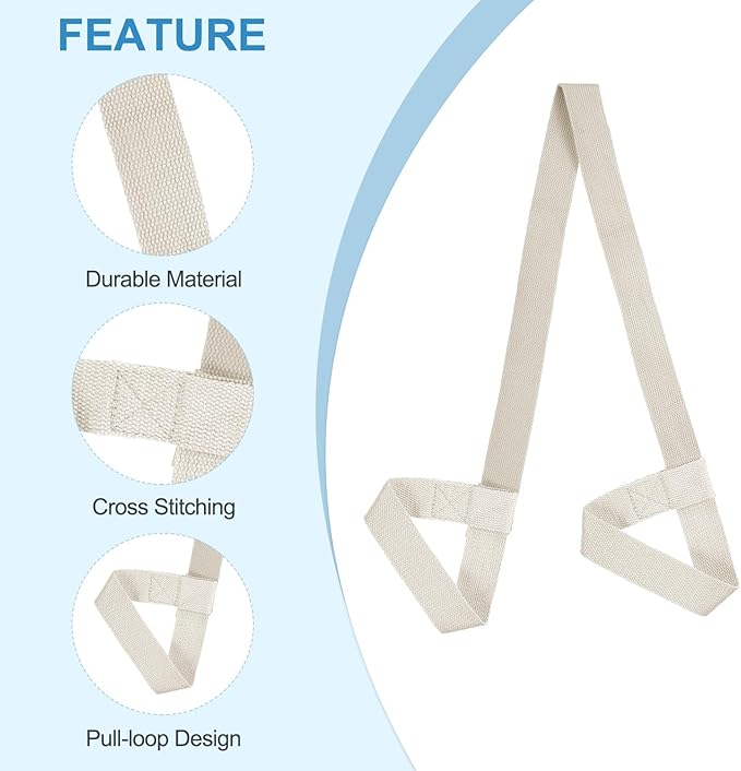 PATIKIL Yoga Mat Strap, Adjustable Yoga Mat Carrier Straps Sling Cotton Anti Slip Mat Holder Stretching Band