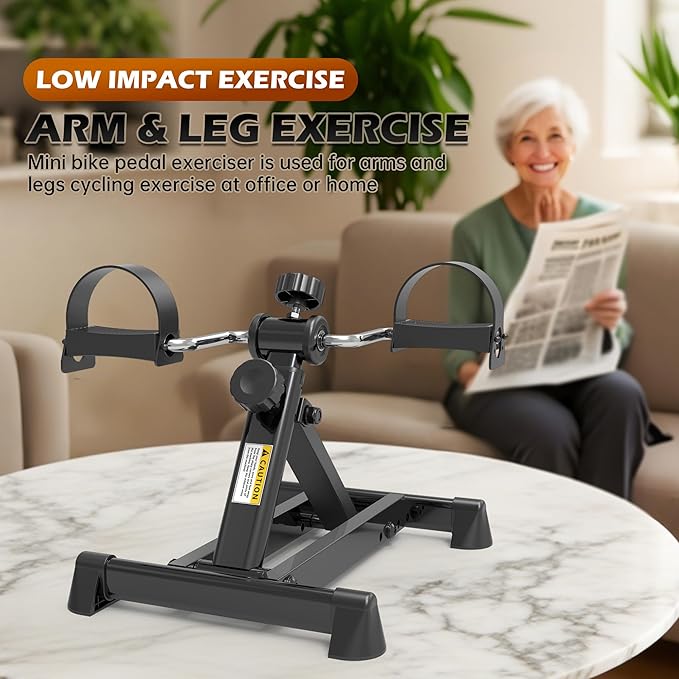 Mini Exercise Bike, Under Desk Bike Pedal Exerciser Portable Foot Cycle Arm & Leg Peddler Machine