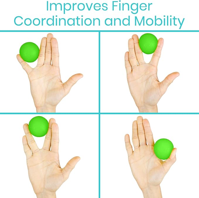 Vive Squeeze Balls for Hand Therapy, Exercise, Arthritis (w/Rehab Video App) - Grip Strengthener Occupational Equipment for Finger, Wrist, Carpal Tunnel, Pain Relief