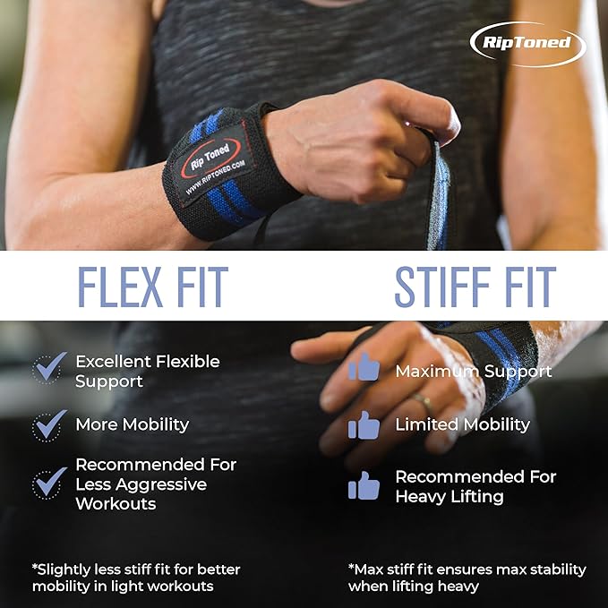 Rip Toned Wrist Wraps for Weightlifting – USPA & USAPL Approved 18" Wrist Straps for Powerlifting – Adjustable, Durable Gym Wraps with Thumb Loop – Quality Support for Men & Women