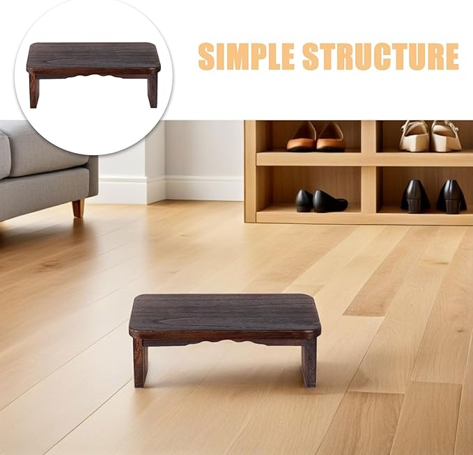 Milisten Meditation Bench Wooden Prayer Stool Solid Wood Kneeling Bench for Meditation and Worship Non-Folding Footrest Suitable for Zen Practice and Church Use