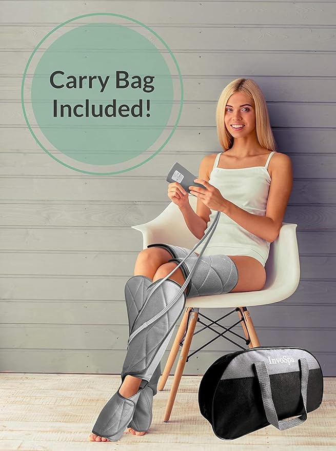 Leg Massager for Circulation - Foot and Calf Massager, Air Compression Leg Wraps Massage Boots Machine for Home Use Leg Massage - scd Machine for Calf, Thigh and Foot Massager, FSA or HSA Eligible
