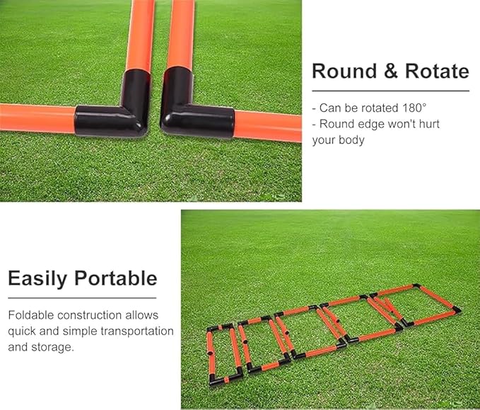 Kids Portable Hurdles Training Equipment - Plastic Soccer Agility Workout Trainer Kit, 5 Pack Different Height Hurdles, Track and Field Practice Kit(Color:Yellow)