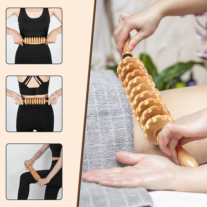 Wood Therapy Massage Tool 6 in 1,Lymphatic Drainage Massager Maderoterapia Kit Professional Body Cellulite Massager for Body Sculpting,Contouring,Relief Muscle,Anti-Cellulite