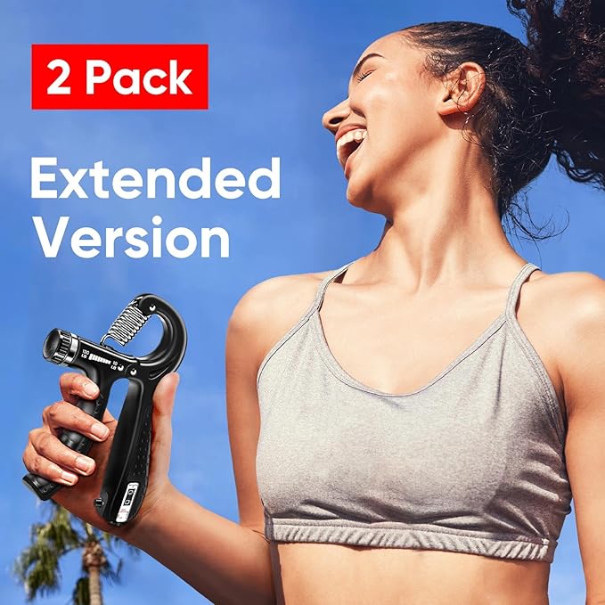 Grip Strength Trainer (2 Pack), Forearm Strengthener, Hand Grip Gripper Strengthener, Hand Strengthening Devices, Forearm Exerciser, Finger Wrist Strengthener, Exercisers Squeezers for Strength