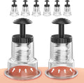 Cupping Kit for Massage Therapy, 2 Sizes Cupping Set, Unique Piston Design, Portable Massager for Studio & Home Use, Muscle Pain Relief, Myofascial Release, Cellulite Reduction (6 Pack)