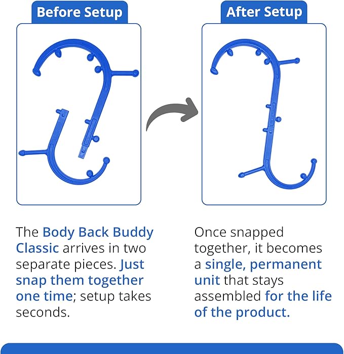 Body Back Buddy Classic USA Made FSA Eligible Handheld Full Body Massage Cane Trigger Point Massage Tool for Deep Tissue Pain Relief - Dual Massage Hooks for Back, Shoulder, Neck. Manual Back Massager