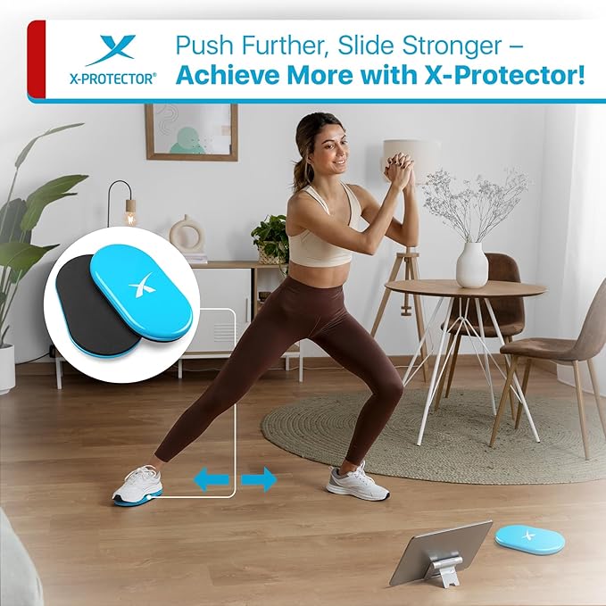 X-Protector Sliders for Working Out - 2 PCS - Double-Sided Exercise Sliders for Hard & Carpeted Floors - Gliders for Exercising!