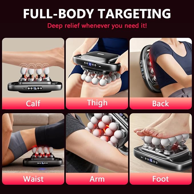 16 Heads Massage Gun Set, Body Massage for Back, Shoulders, Neck, Legs, Foot, Massage Gun deep Tissue Pain Relief, Percussion Massager with 3 Modes & 30 Intensity Levels, Gifts for Mom and Dad