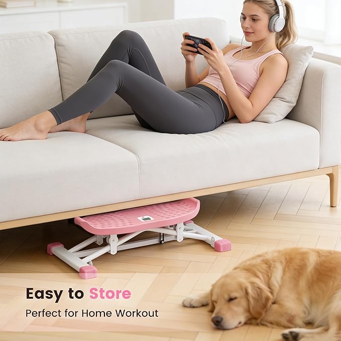 SogesPower Balance Board Trainer for Adults, Ski Balancing Machine with Resistance Bands & LCD Display, Wobble Board Rocking Stepper for Full Body Workout for Home Gym,Cardio Core & Leg Training