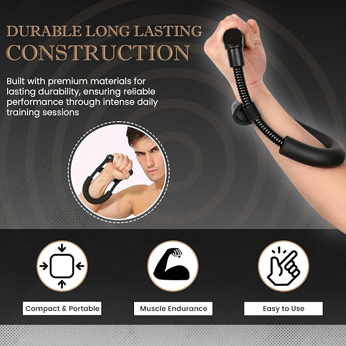 FixFit Forearm Strengthener Forearm Wrist Strengthener Exerciser with Adjustable Tension for Improving Strength - Hand Developer Arm Grip Workout Strength Trainer Home Gym Workout Equipment for Starter and Pro