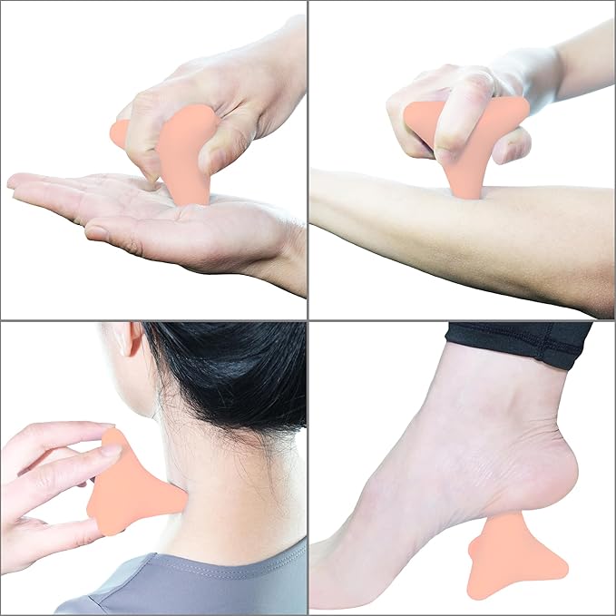 Manual Trigger Point Massage Tool. Small Massager Ball for Deep Tissue Myofascial Release Physical Therapy Foot Plantar Fasciitis Pain Relief Muscle Knot Psoas Hip Flexor Iliacus Release 3×2.6″(Pink)