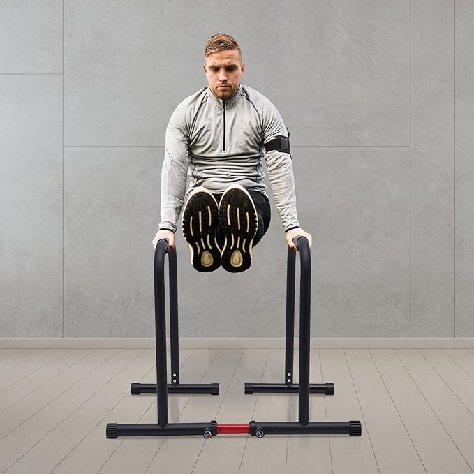 440lbs Adjustable Dip Bar, Heavy Duty Calisthenics Dip Station with Adjustable Parallel Dip Bars, Home Dip Stand Body Press Bar Parallel Bars Dip Equipment for Calisthenics, Strength Training