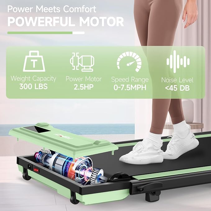 FUNMILY Upgrade Walking Pad Folding Treadmill with 12%/15% & Handle Bar, 3.5HP Foldable Under Desk Compact Treadmills for Home/Office/Gym, 400+lb Capacity, Shock Absorption