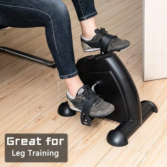 Physical Therapy Leg Exercisers Exercise Bike Under Desk Pedal Exerciser Stationary Mini Exercise Bike Black
