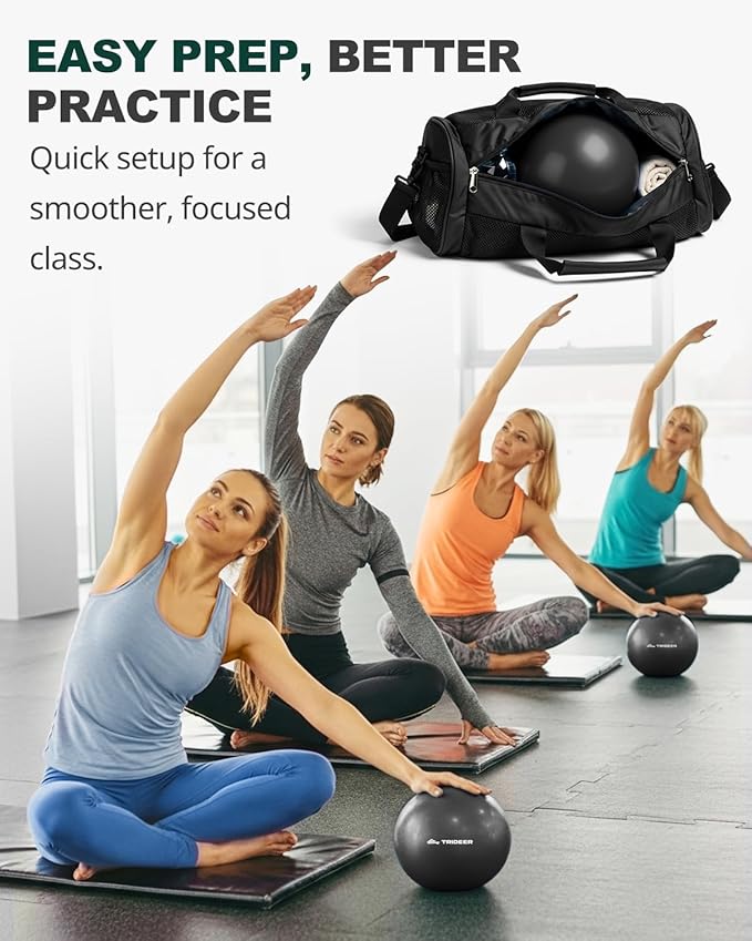 Trideer 9-Inch Pilates Ball, Small Exercise Ball for Yoga, Core Training, Physical Therapy, Balance, Stability and Stretching Pilates Equipment with Inflation Straw