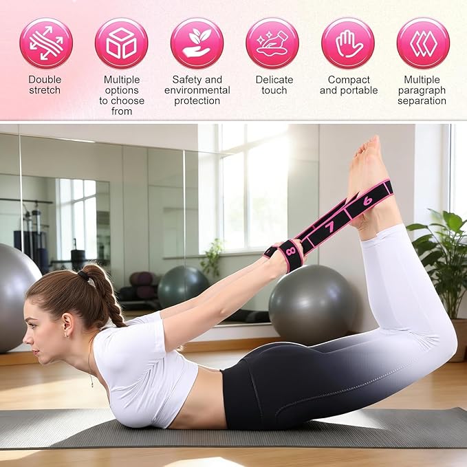3PCS Fitness Resistance Band for Fitness and Yoga,Resistance Bands for Stretching,8-Section Elastic Training Bands,Suitable for Body Stretching Shaping & Rehabilitation Training(Purple, Pink, Blue)