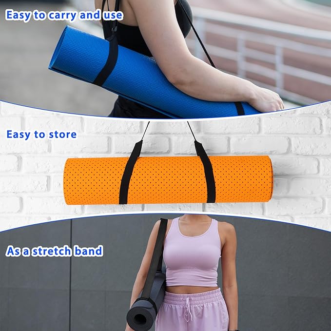 Black Yoga Mat Carrier, Multi-purpose Strap for All Mat Sizes, Easy-Cinch Yoga Mats Holder for Carrying and Organizing, Adjustable Straps Hands-Free - (Mat Not Included)