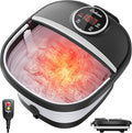 Collapsible Foot Spa Bath with Heat,Foot Massager with Two Side Supports,Leakage Protector,Temperature Control,Bubbles,Red Light,Timer,Feet Spa Tub,Feet Soaker,Gifts (Black)