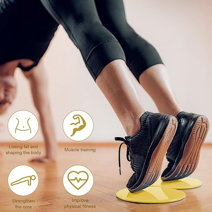 17.5cm/6.89In Round Core Sliders for Working Out,Set of 4 Exercise Core Pilates Sliders,Floor Foot Slider for Exercise 2 Color
