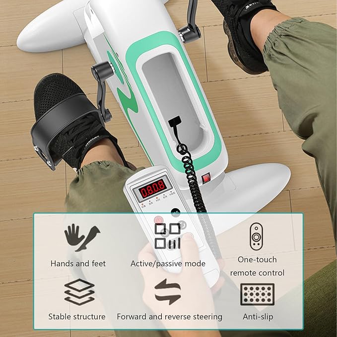 Motorized Pedal Exerciser, Mini Electric Pedal Rehabilitation Machine, 12 Levels Speed Adjustment, Portable Fitness Cycle for Arm/Leg Exercise, Seniors Rehab Training
