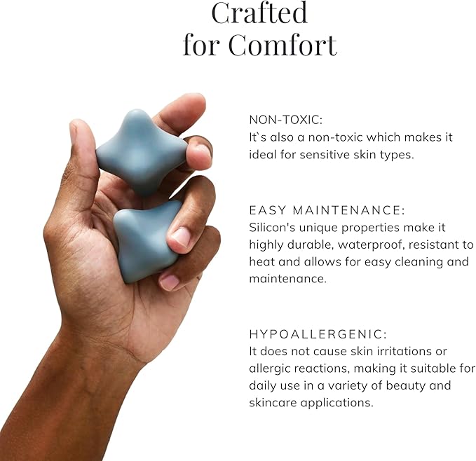Tsubo-Oshi Massage Tools: 2-Pack Pressure Point Reflexology Tool - Handheld Silicone Massager for Knots, Muscle Tension & Relaxation - Vegan