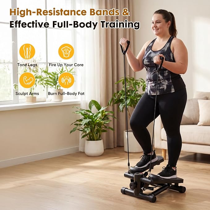 NEWBULIG Mini Stepper for Exercise at Home Stair Step Machine for Indoor Fitness Portable Home Gym Stepper for Full Body Workout 300lb Weight Capacity
