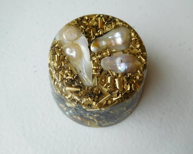 Pearl Orgone Generator Energy Accumulator 528Hz/7.83Hz/Advance Harmonics Many Beautiful Ingredients and Colors!! (Pearl)