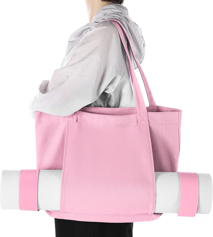 Yoga Bag Set for Women Including Yoga Mat Tote Bag, Booty Resistance Bands, Non Slip Sports Socks Silicone Ties for Pilates Travel Workout Office Home Gym