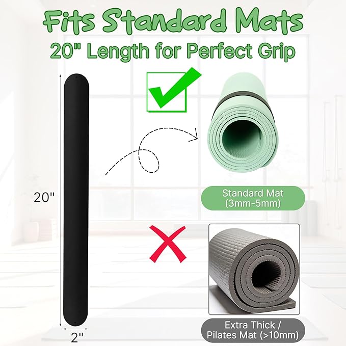 Aolamegs Yoga Mat Strap,Heavy Duty Bungee Straps Band,Wrap Organizer for Yoga Mat/Workout/Exercise(20" L x 2" W)