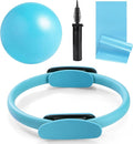 Tsikavo Pilates Ring, Pilates Ring Circle and Ball Set, 12 Inch Magic Circle Pilates Ring,9 Inch Small Exercise Ball,Resistance Bands Set, Home Pilates Equipment for Women