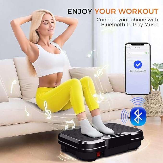 Vibration Plate Exercise Machine,Vibrating Platform for Lymphatic Drainage with 250 Speeds,450 lbs Weight Capacity,Vibrated Plates for Weight Loss,Full Body Workout Equipment for Fitness at Home