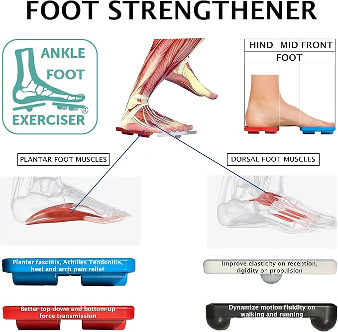 Ankle Foot Exerciser® Ankle Strengthener for ankle sprain relief, Foot Strengthener for plantar fasciitis; Ankle mobility, Posture corrector, Proprioception