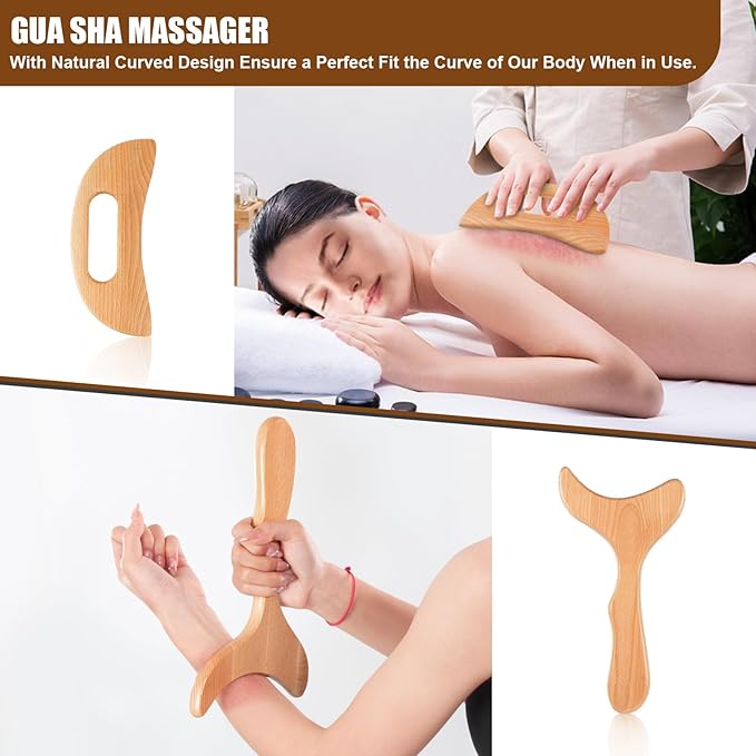 Wood Therapy Massage Tool 6 in 1,Lymphatic Drainage Massager Maderoterapia Kit Professional Body Cellulite Massager for Body Sculpting,Contouring,Relief Muscle,Anti-Cellulite