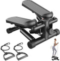Sweetcrispy Mini Stair Steppers with Resistance Bands for Exercise at Home, Portable Exercise Twist Stepper Machine for Full Body Workout, 300LBS Capacity