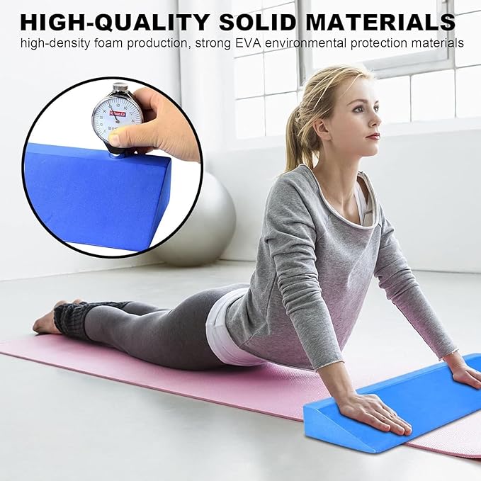 Yoga Squat Wedge Block,Pilates Yoga Wedge Stretch Accessories,Eva Support Inclined Squat Plate Balance Supportive Foam Wedge Block,for Exercise Wrist Strength Fitness Gym(Black)